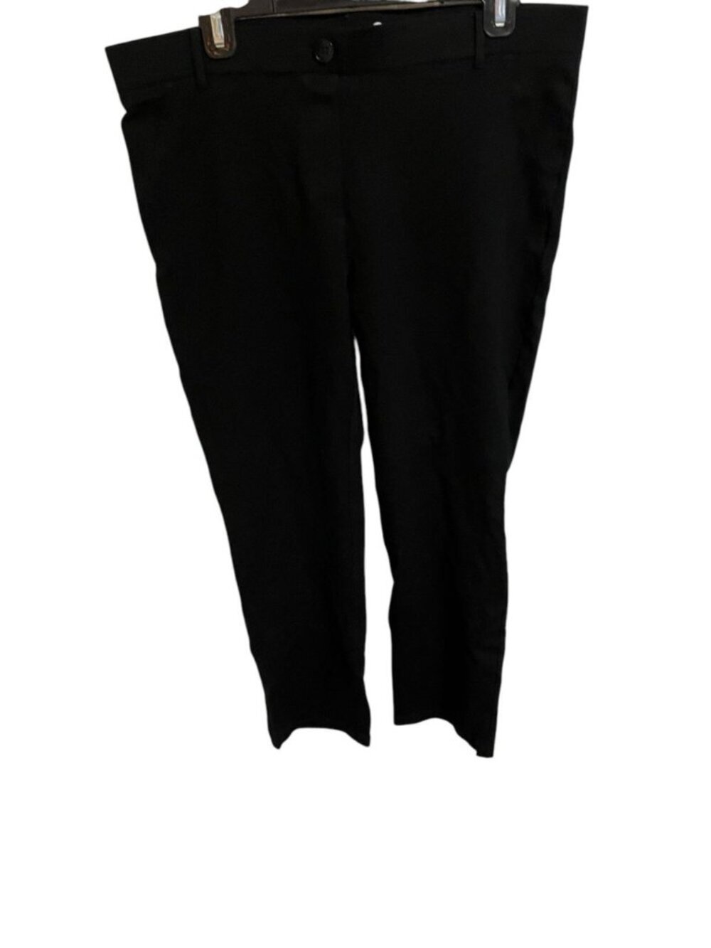 Betabrand Women's XL Black Straight Leg Mid-Rise Dress Pants Faux Pockets Slim - Picture 2 of 4
